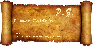 Pummer Zalán névjegykártya
