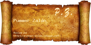 Pummer Zalán névjegykártya